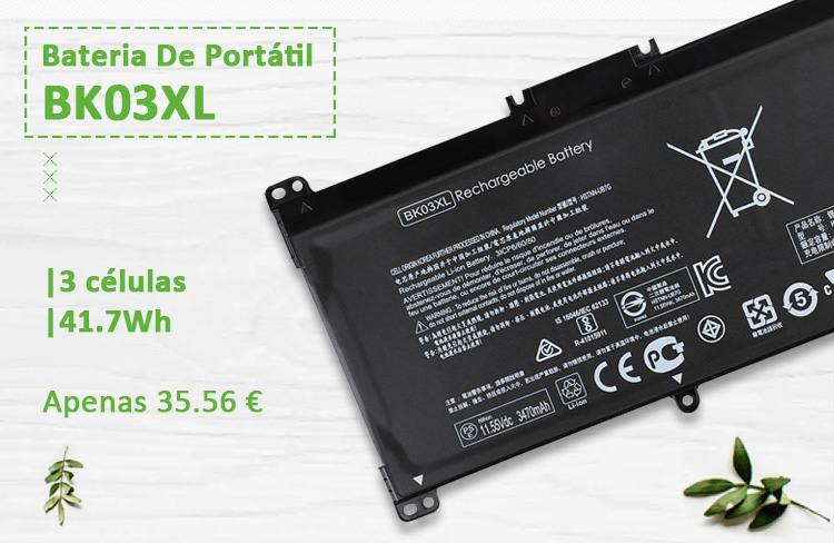 Baterias de alta qualidade para portátil HP bk03xl 