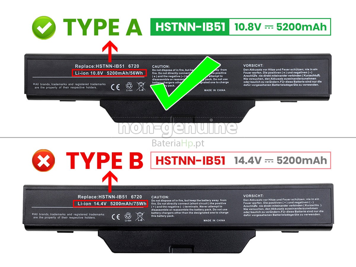 Bateria de alta qualidade para portátil HP 451086-141
