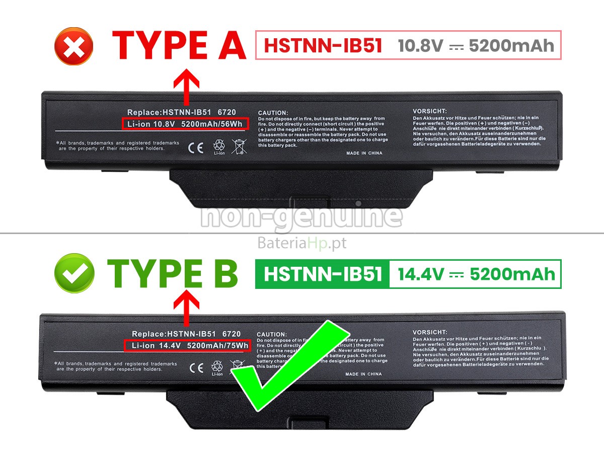 Bateria de alta qualidade para portátil HP 451086-141