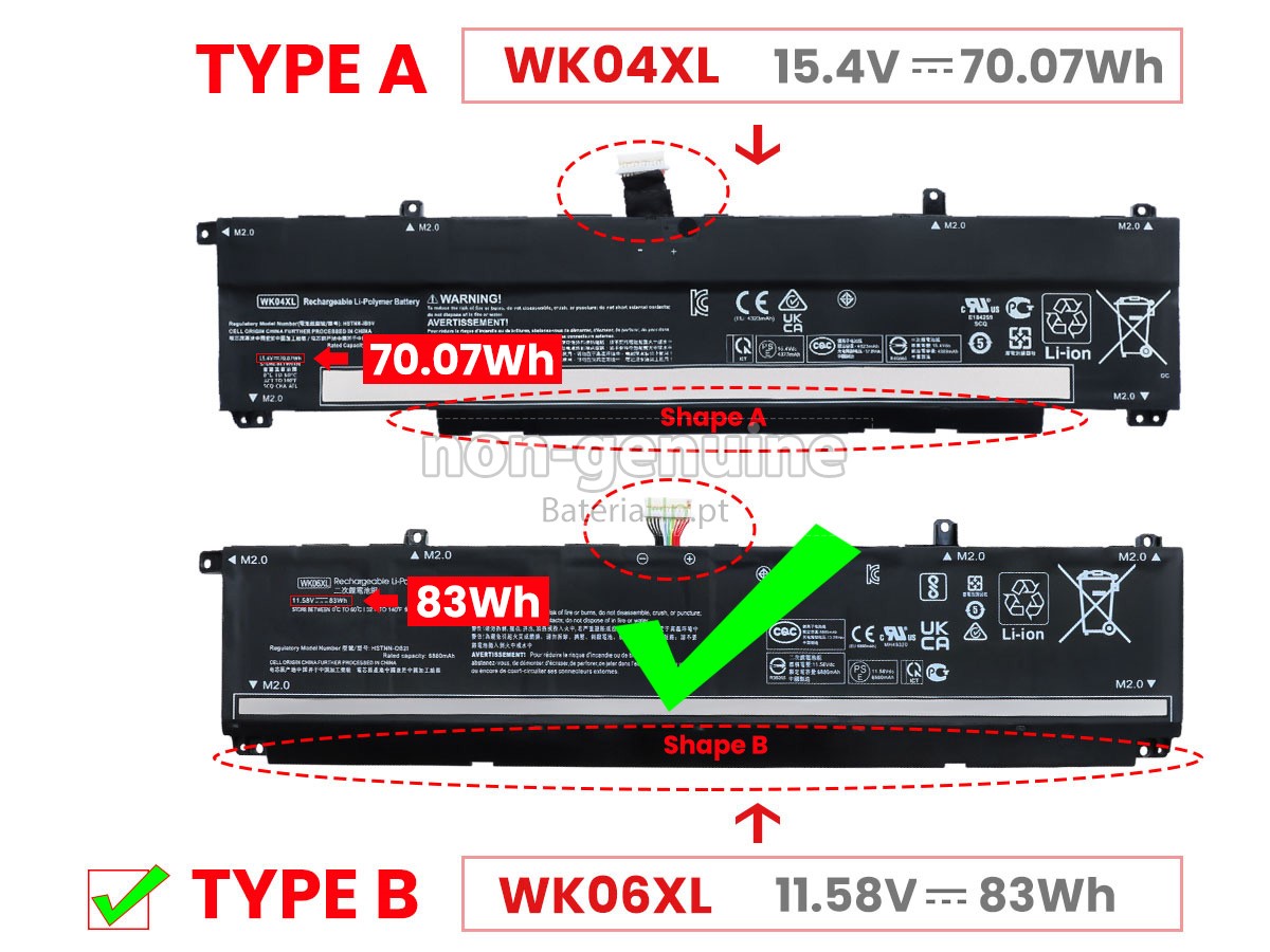 Bateria de alta qualidade para portátil HP Omen 16-WD0828NO